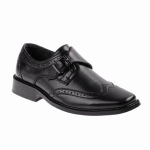 Joseph Allen Boys' Monk Strap Wingtip Dress Shoe